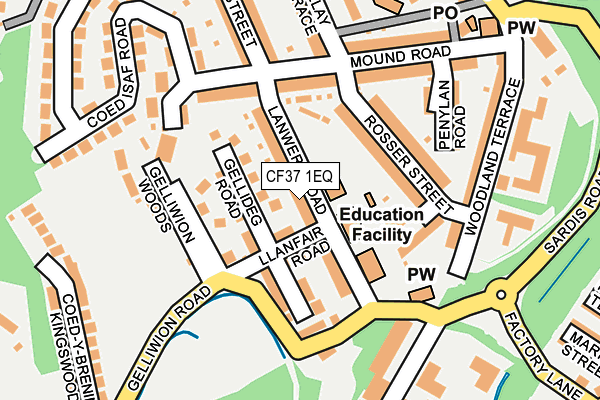 CF37 1EQ map - OS OpenMap – Local (Ordnance Survey)