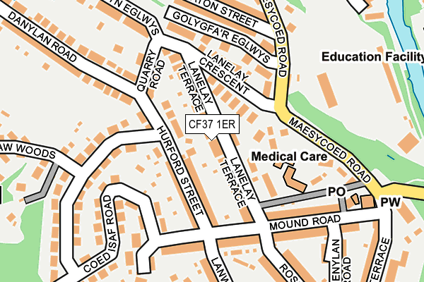 CF37 1ER map - OS OpenMap – Local (Ordnance Survey)