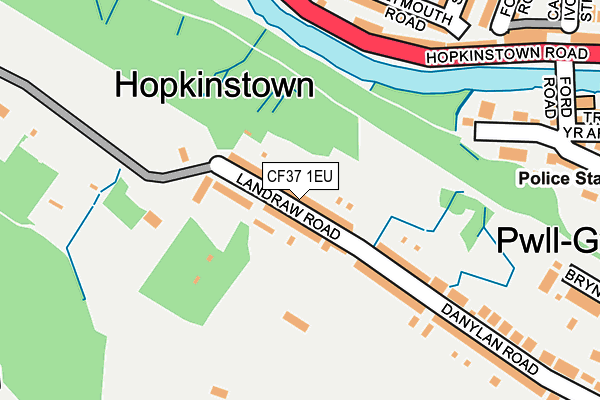 CF37 1EU map - OS OpenMap – Local (Ordnance Survey)