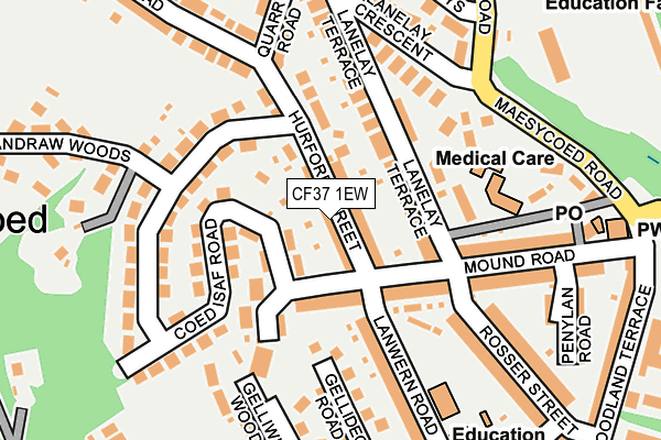 CF37 1EW map - OS OpenMap – Local (Ordnance Survey)