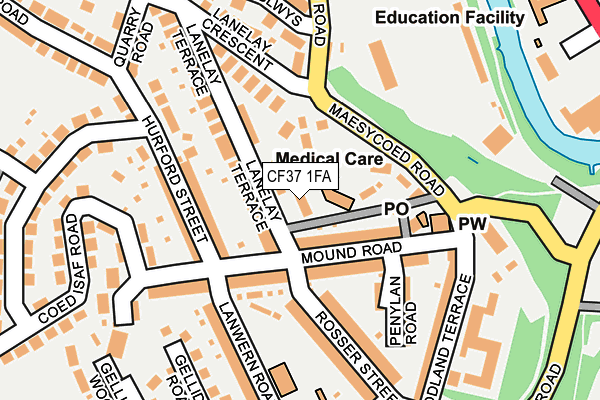 CF37 1FA map - OS OpenMap – Local (Ordnance Survey)