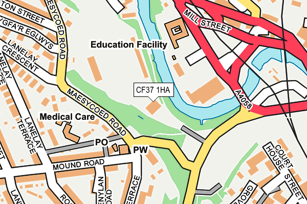 CF37 1HA map - OS OpenMap – Local (Ordnance Survey)