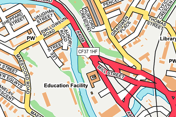 CF37 1HF map - OS OpenMap – Local (Ordnance Survey)