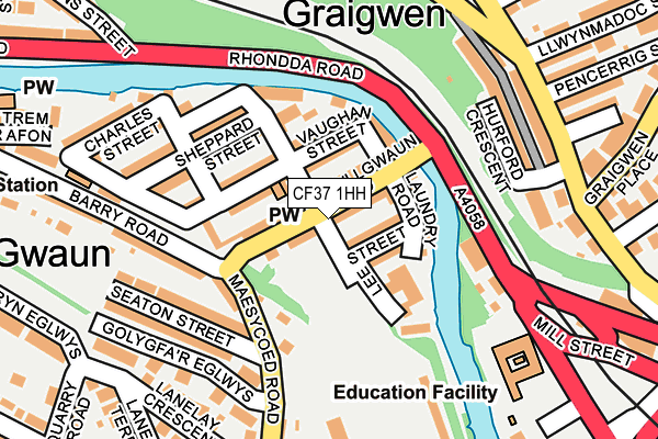 CF37 1HH map - OS OpenMap – Local (Ordnance Survey)