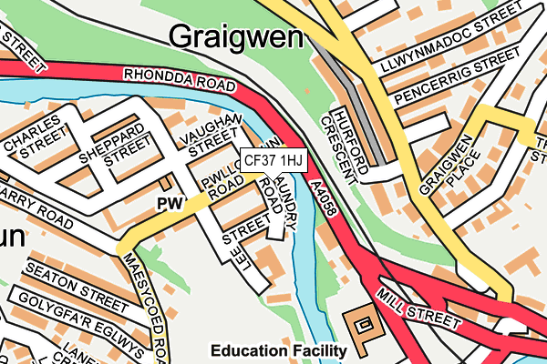 CF37 1HJ map - OS OpenMap – Local (Ordnance Survey)