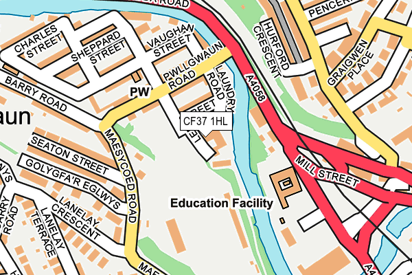 CF37 1HL map - OS OpenMap – Local (Ordnance Survey)