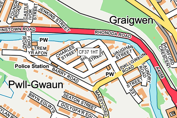 CF37 1HT map - OS OpenMap – Local (Ordnance Survey)