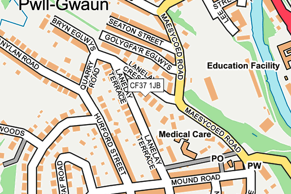 CF37 1JB map - OS OpenMap – Local (Ordnance Survey)