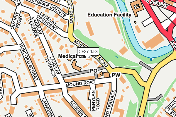 CF37 1JG map - OS OpenMap – Local (Ordnance Survey)