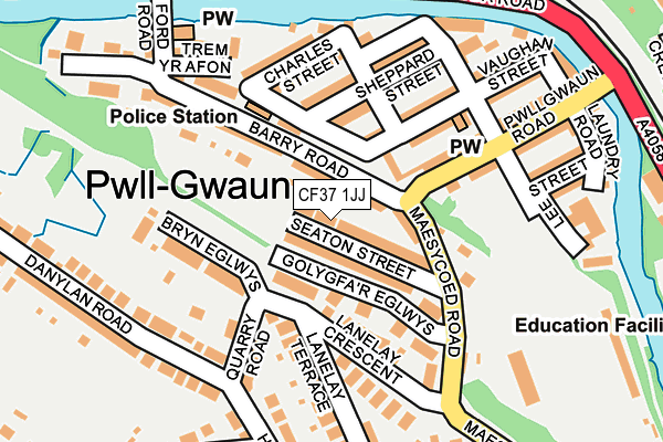 CF37 1JJ map - OS OpenMap – Local (Ordnance Survey)