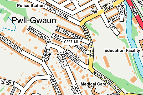 CF37 1JL map - OS OpenMap – Local (Ordnance Survey)