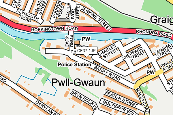 CF37 1JP map - OS OpenMap – Local (Ordnance Survey)