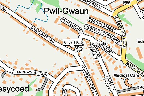 CF37 1JQ map - OS OpenMap – Local (Ordnance Survey)