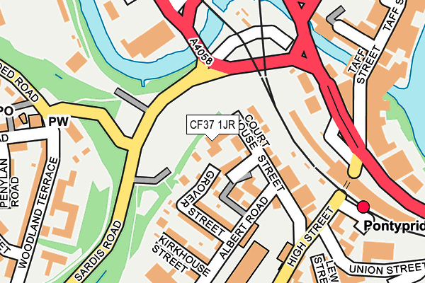 CF37 1JR map - OS OpenMap – Local (Ordnance Survey)