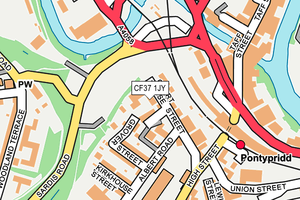 CF37 1JY map - OS OpenMap – Local (Ordnance Survey)