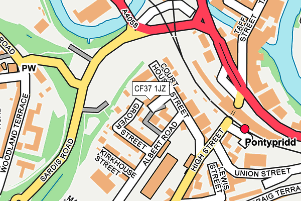 CF37 1JZ map - OS OpenMap – Local (Ordnance Survey)