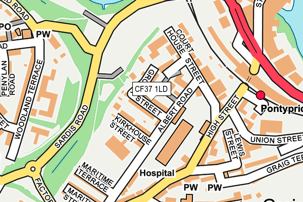 CF37 1LD map - OS OpenMap – Local (Ordnance Survey)