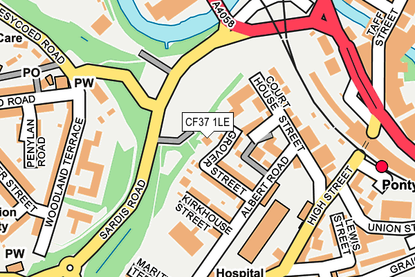 CF37 1LE map - OS OpenMap – Local (Ordnance Survey)