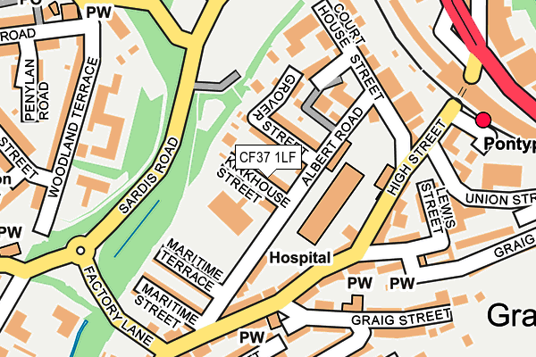 CF37 1LF map - OS OpenMap – Local (Ordnance Survey)