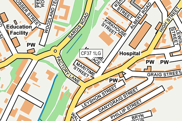 CF37 1LG map - OS OpenMap – Local (Ordnance Survey)