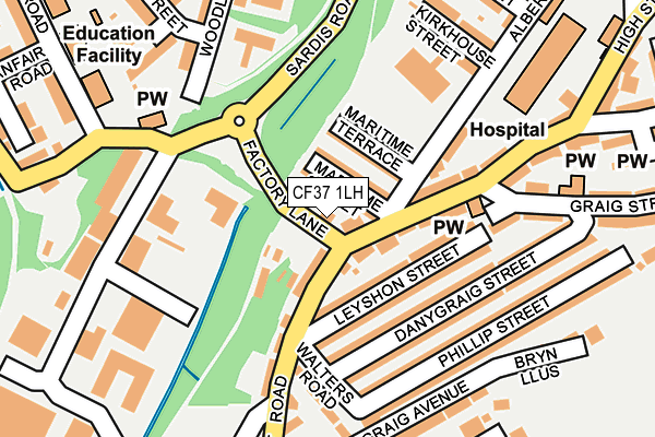 CF37 1LH map - OS OpenMap – Local (Ordnance Survey)