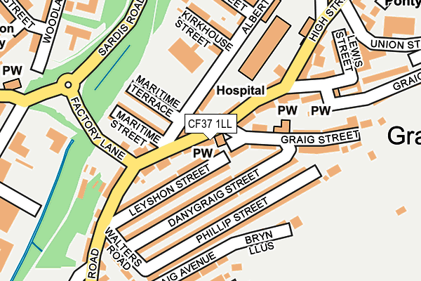 CF37 1LL map - OS OpenMap – Local (Ordnance Survey)