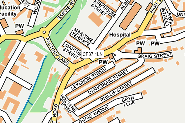 CF37 1LN map - OS OpenMap – Local (Ordnance Survey)