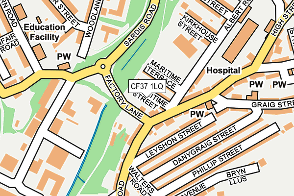 CF37 1LQ map - OS OpenMap – Local (Ordnance Survey)