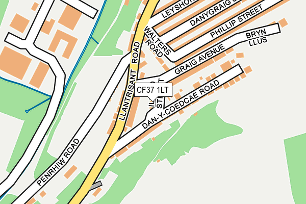 CF37 1LT map - OS OpenMap – Local (Ordnance Survey)