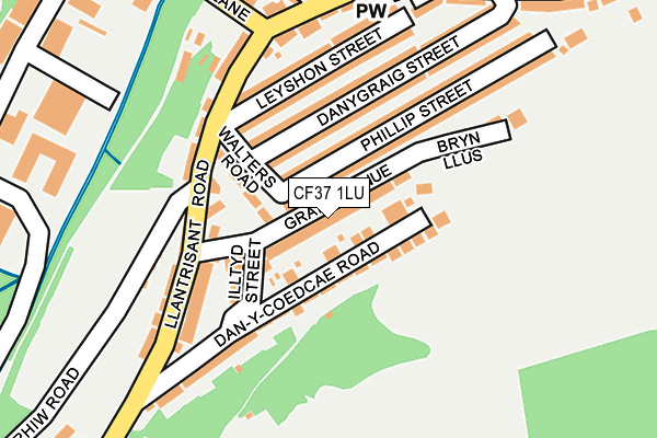 CF37 1LU map - OS OpenMap – Local (Ordnance Survey)