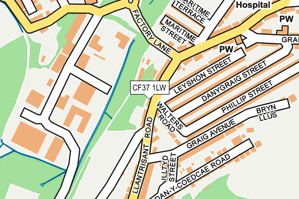 CF37 1LW map - OS OpenMap – Local (Ordnance Survey)