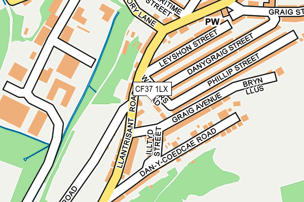 CF37 1LX map - OS OpenMap – Local (Ordnance Survey)