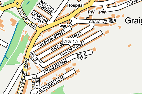 CF37 1LY map - OS OpenMap – Local (Ordnance Survey)