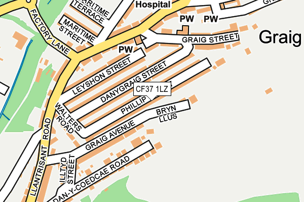 CF37 1LZ map - OS OpenMap – Local (Ordnance Survey)