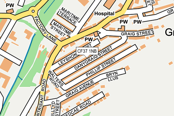 CF37 1NB map - OS OpenMap – Local (Ordnance Survey)