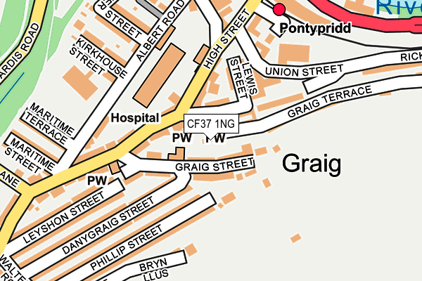 CF37 1NG map - OS OpenMap – Local (Ordnance Survey)