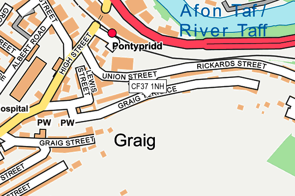 CF37 1NH map - OS OpenMap – Local (Ordnance Survey)