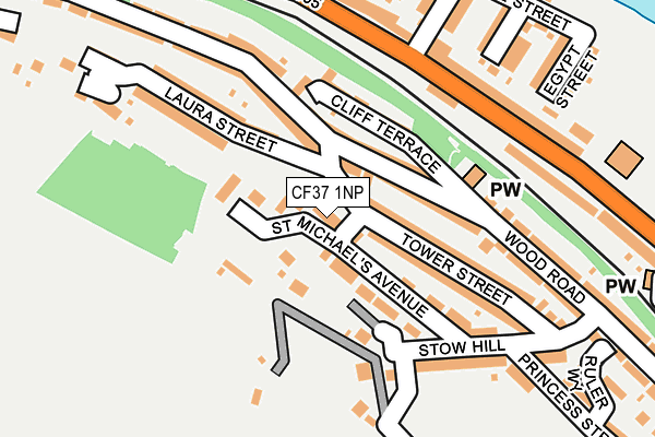 CF37 1NP map - OS OpenMap – Local (Ordnance Survey)