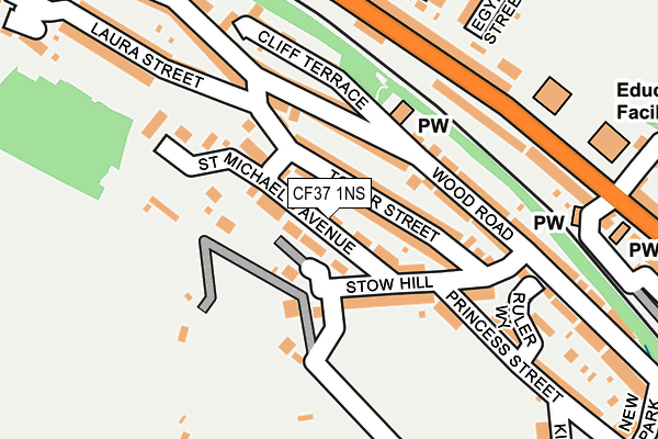 CF37 1NS map - OS OpenMap – Local (Ordnance Survey)