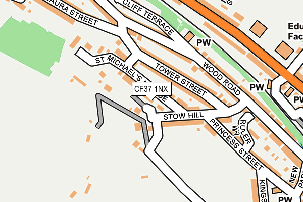 CF37 1NX map - OS OpenMap – Local (Ordnance Survey)