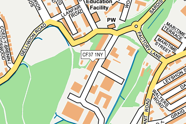 CF37 1NY map - OS OpenMap – Local (Ordnance Survey)