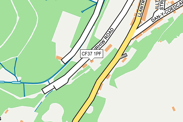 CF37 1PF map - OS OpenMap – Local (Ordnance Survey)