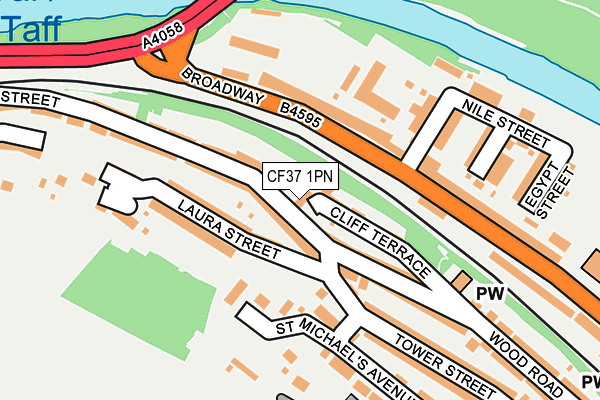 CF37 1PN map - OS OpenMap – Local (Ordnance Survey)