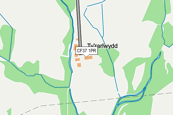 CF37 1PR map - OS OpenMap – Local (Ordnance Survey)