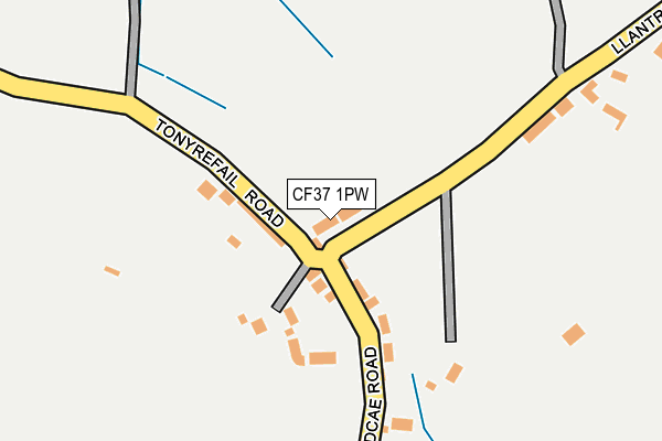 CF37 1PW map - OS OpenMap – Local (Ordnance Survey)