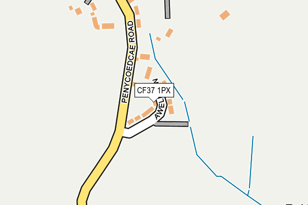 CF37 1PX map - OS OpenMap – Local (Ordnance Survey)