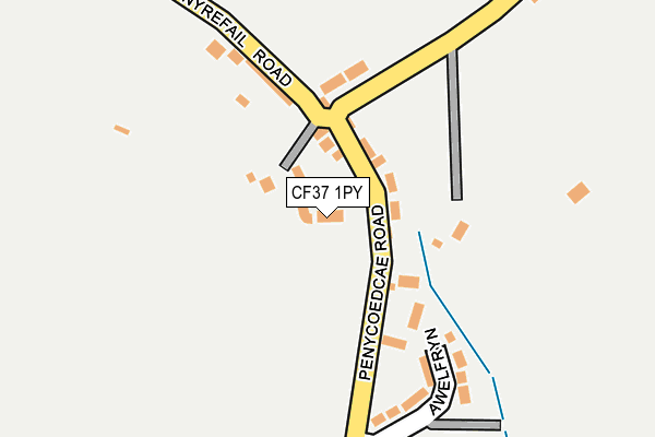 CF37 1PY map - OS OpenMap – Local (Ordnance Survey)