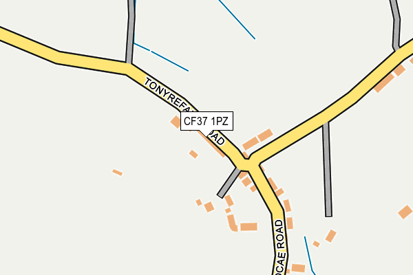 CF37 1PZ map - OS OpenMap – Local (Ordnance Survey)