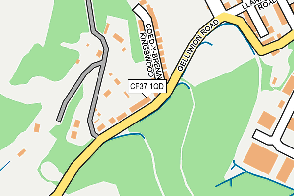 CF37 1QD map - OS OpenMap – Local (Ordnance Survey)