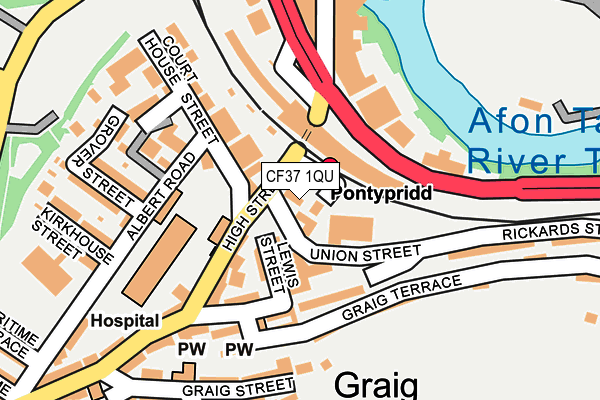 CF37 1QU map - OS OpenMap – Local (Ordnance Survey)